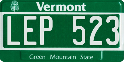 VT license plate LEP523