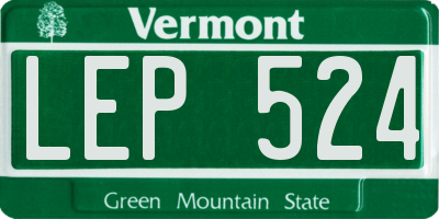 VT license plate LEP524