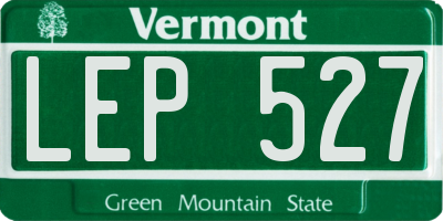 VT license plate LEP527