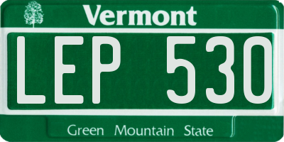 VT license plate LEP530