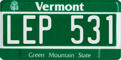VT license plate LEP531