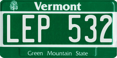 VT license plate LEP532