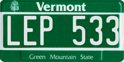 VT license plate LEP533