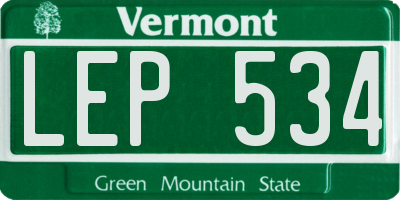 VT license plate LEP534