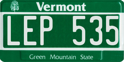 VT license plate LEP535