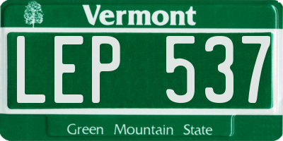 VT license plate LEP537