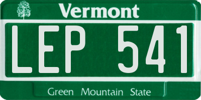VT license plate LEP541