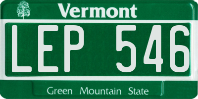 VT license plate LEP546