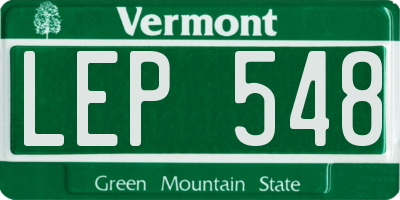 VT license plate LEP548