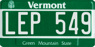 VT license plate LEP549