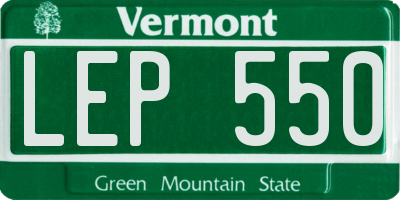 VT license plate LEP550