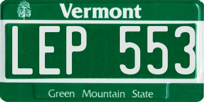 VT license plate LEP553