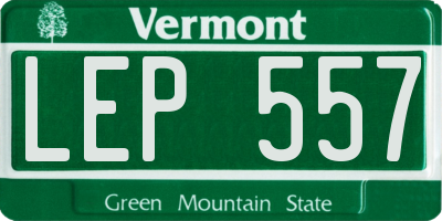 VT license plate LEP557
