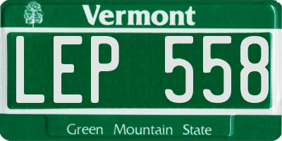 VT license plate LEP558
