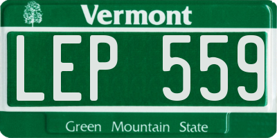 VT license plate LEP559