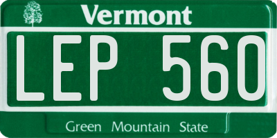 VT license plate LEP560