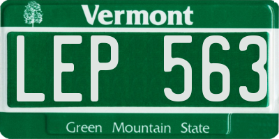 VT license plate LEP563