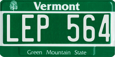 VT license plate LEP564