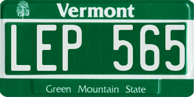 VT license plate LEP565