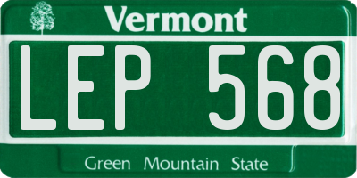 VT license plate LEP568