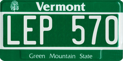 VT license plate LEP570
