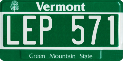 VT license plate LEP571