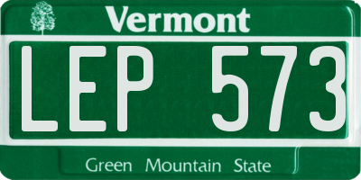 VT license plate LEP573