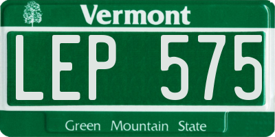 VT license plate LEP575