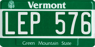 VT license plate LEP576
