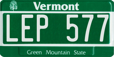 VT license plate LEP577