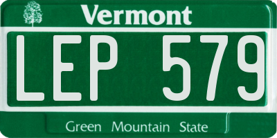 VT license plate LEP579
