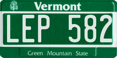 VT license plate LEP582