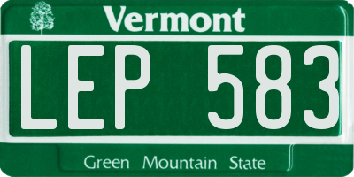 VT license plate LEP583