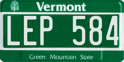 VT license plate LEP584