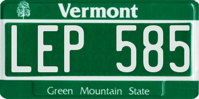 VT license plate LEP585