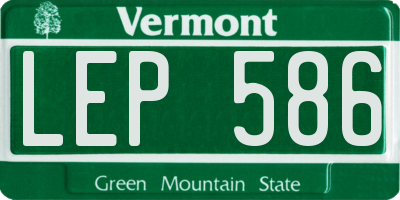 VT license plate LEP586