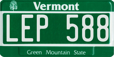 VT license plate LEP588