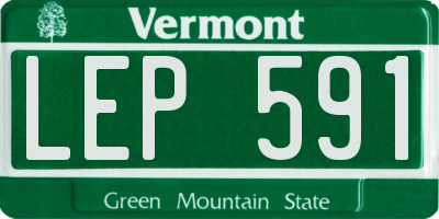 VT license plate LEP591