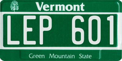 VT license plate LEP601