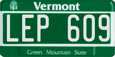 VT license plate LEP609