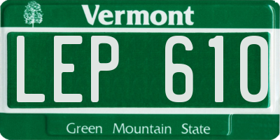 VT license plate LEP610