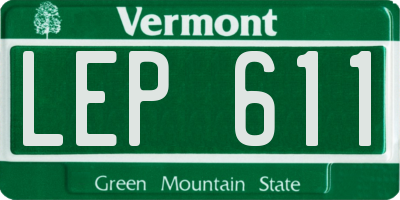 VT license plate LEP611