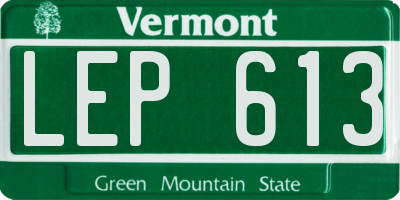 VT license plate LEP613