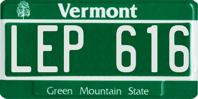 VT license plate LEP616