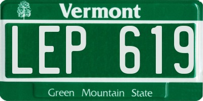 VT license plate LEP619