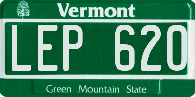 VT license plate LEP620