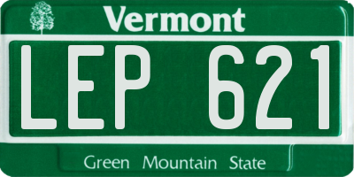 VT license plate LEP621