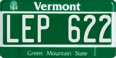 VT license plate LEP622
