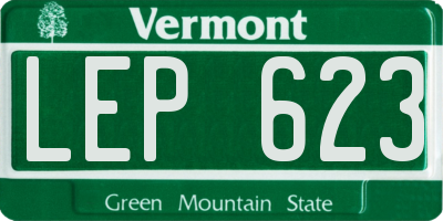 VT license plate LEP623