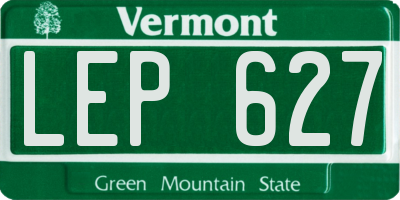 VT license plate LEP627